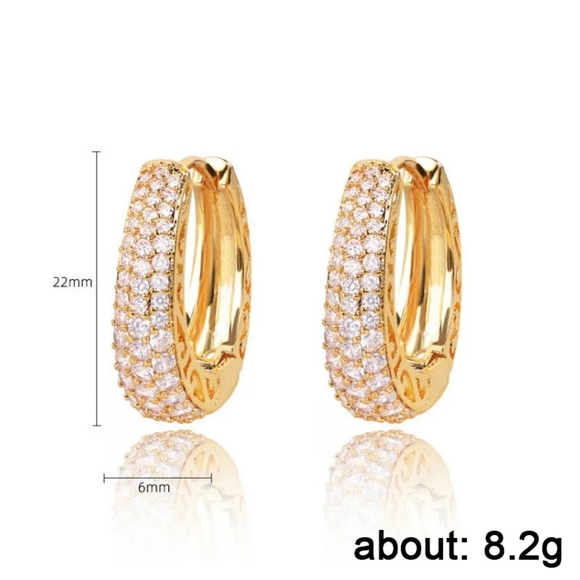 Gold plated Cubic Zirconia Earrings - Picture 6 of 6